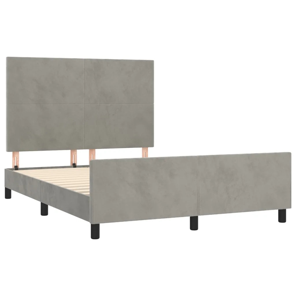 Giroletto senza Materasso Grigio Chiaro 140x200 cm Velluto 3125635