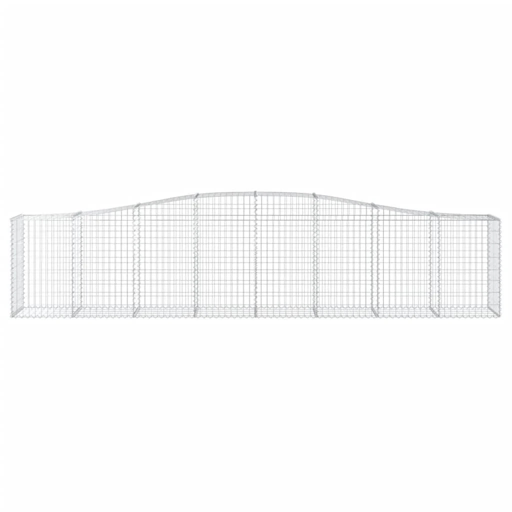 Set di 9 gabbioni ad arco per recinzione gabbia o muro di contenimento 400 x 50 x 80/100 cm ferro zincato argento 02_0041324