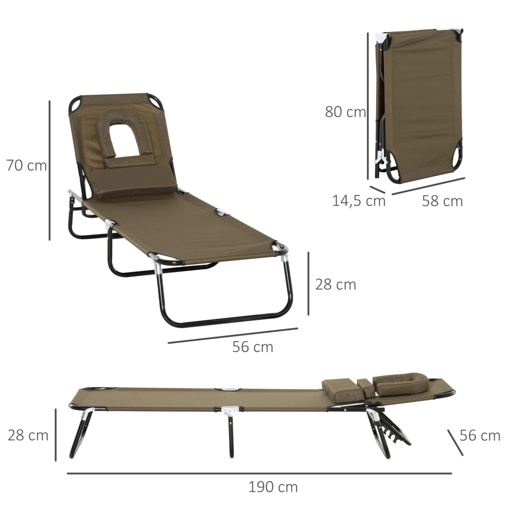 Chaise Longue Pliante ¨C zephmum ¨C Marrone