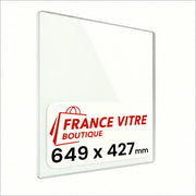 649 x 427 x 4 mm - Vetro per stufa a legna - vetro camino di ricambio - vetro per caminetto resistente al fuoco - France Vitre