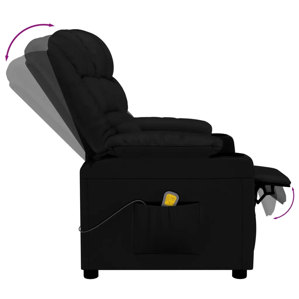 Poltrona Massaggiante | Sedia Relax Nera in Similpelle