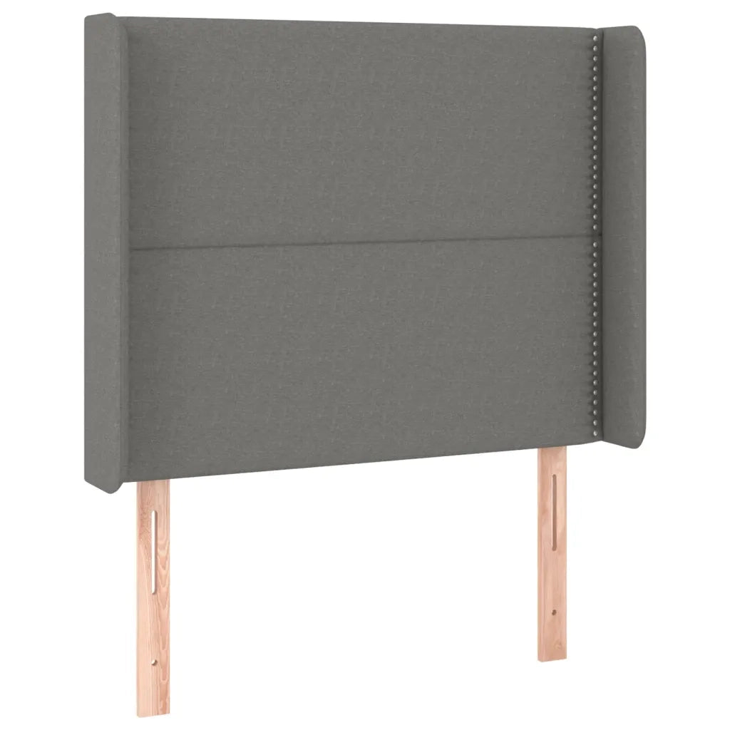 Letto a Molle Materasso e LED Grigio Scuro 100x200cm in Tessuto 3138774