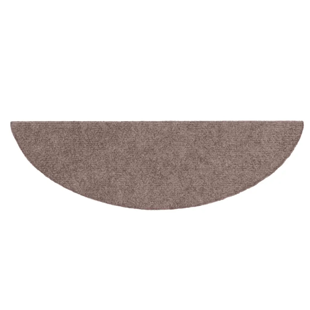 Tappetini per scale autoadesivi 15 pz 56x17x3 cm Marrone Chiaro Semicircolari 132690