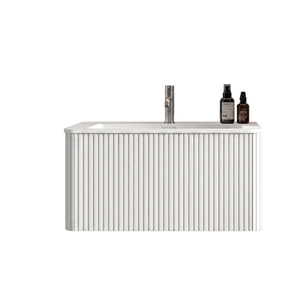 Mobile bagno con lavabo integrato 80 cm bianco