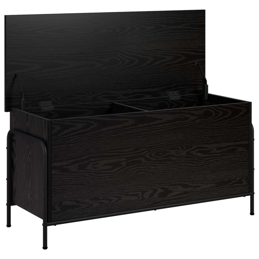 Scatola di Stoccaggio Rovere Nero 80 x 40 x 49,5 cm 8013680