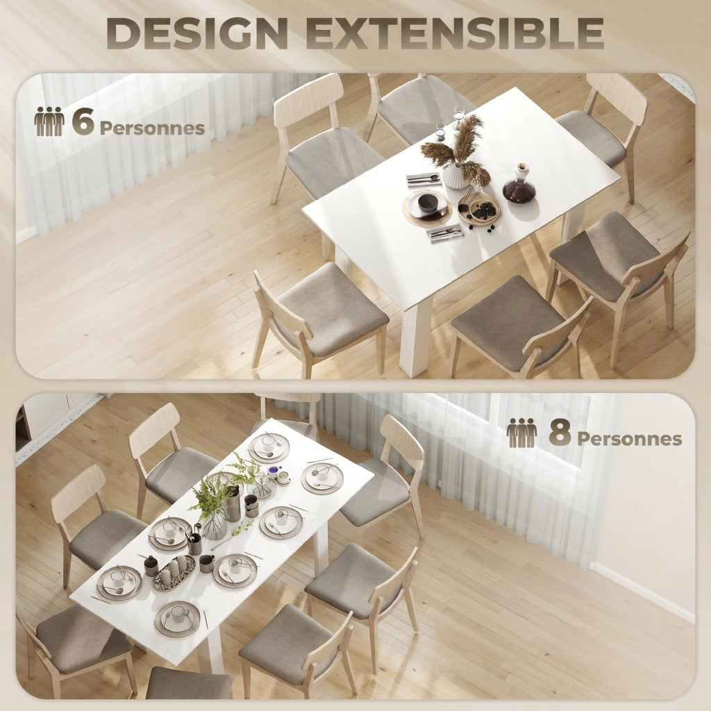 Tavolo da pranzo allungabile rettangolare ¨C Minimal ¨C bianco 140-180x80 cm