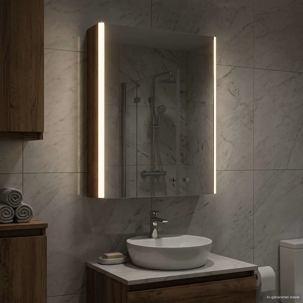 Mobiletto per specchio da bagno Legno vecchio 889229