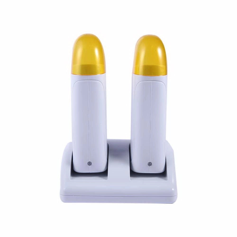 Trade Shop - Kit Doppio Scaldacera Rullo + Ricarica Base Per Strisce Depilatorie Cera Ceretta -