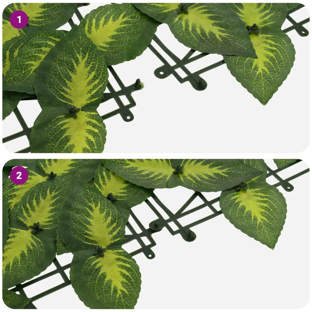 Paravento da Balcone | Schermo per balcone con foglie Verde e Giallo 200 x 100 cm