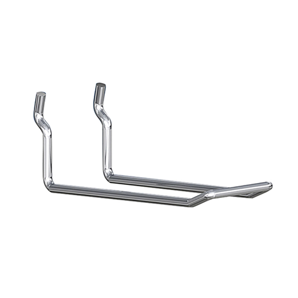 Ganci doppi in metallo per pannello forato - 5 cm. - 10 pz.