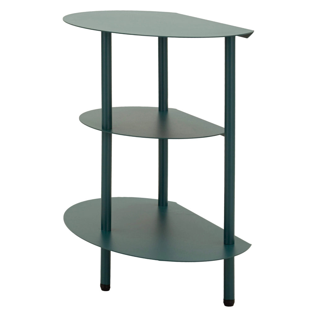 Ganale, Tavolino da Salotto 3 Ripiani, 9x31x54h cm Verde