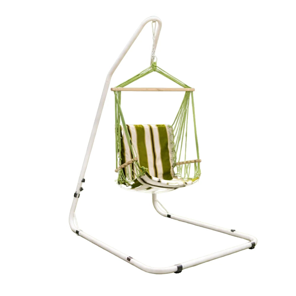 Amaca a poltrona con supporto Sunset a righe Verde H.200/243cm