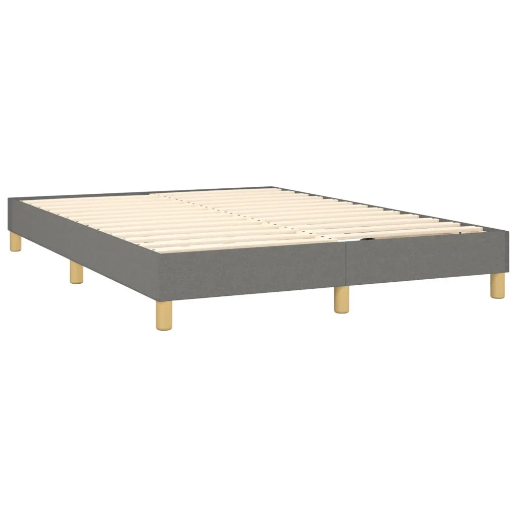 Letto a Molle Materasso e LED Grigio Scuro 140x190cm in Tessuto 3133710