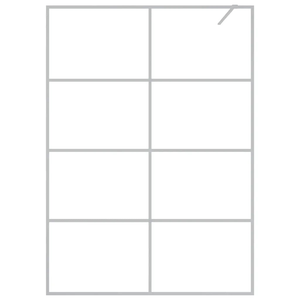 Parete Doccia Walk in Argento 140x195 cm Vetro Trasparente ESG 152139