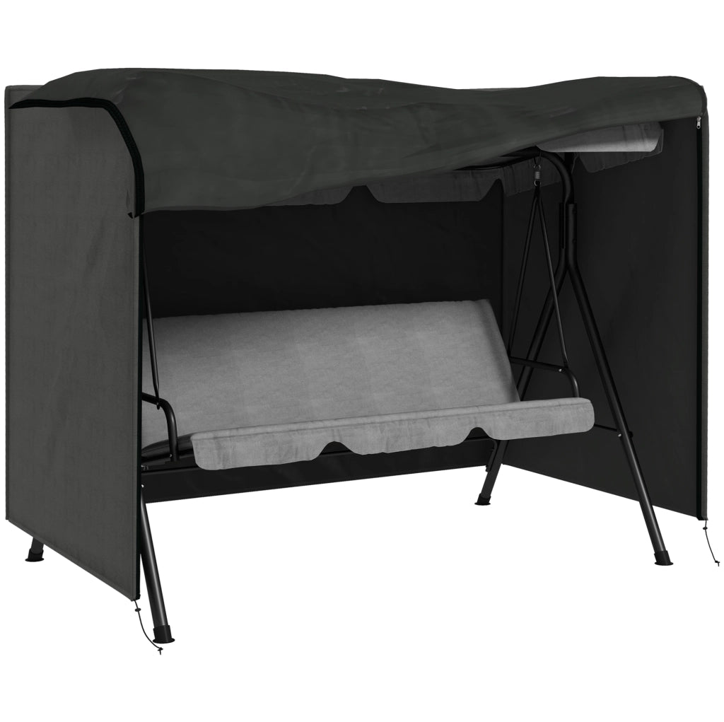 Copertura per Dondolo da Giardino 3 Posti in Tessuto Oxford 600D Resistente all'Acqua e UV 205x124x164 cm Grigio Scuro