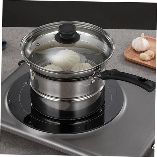 Set generico - Piatto da 1 pezzo in acciaio inossidabile argentato | Piccola padella da cucina per pasta e salsa | Piatto da cucina in acciaio inossidabile