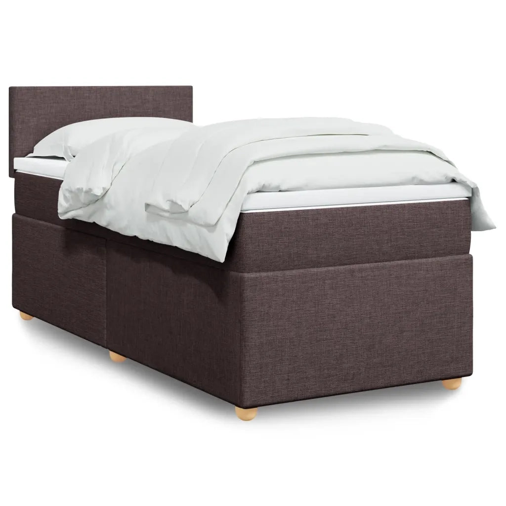 Giroletto a Molle con Materasso Marrone Scuro 80x200 cm Tessuto 3286503