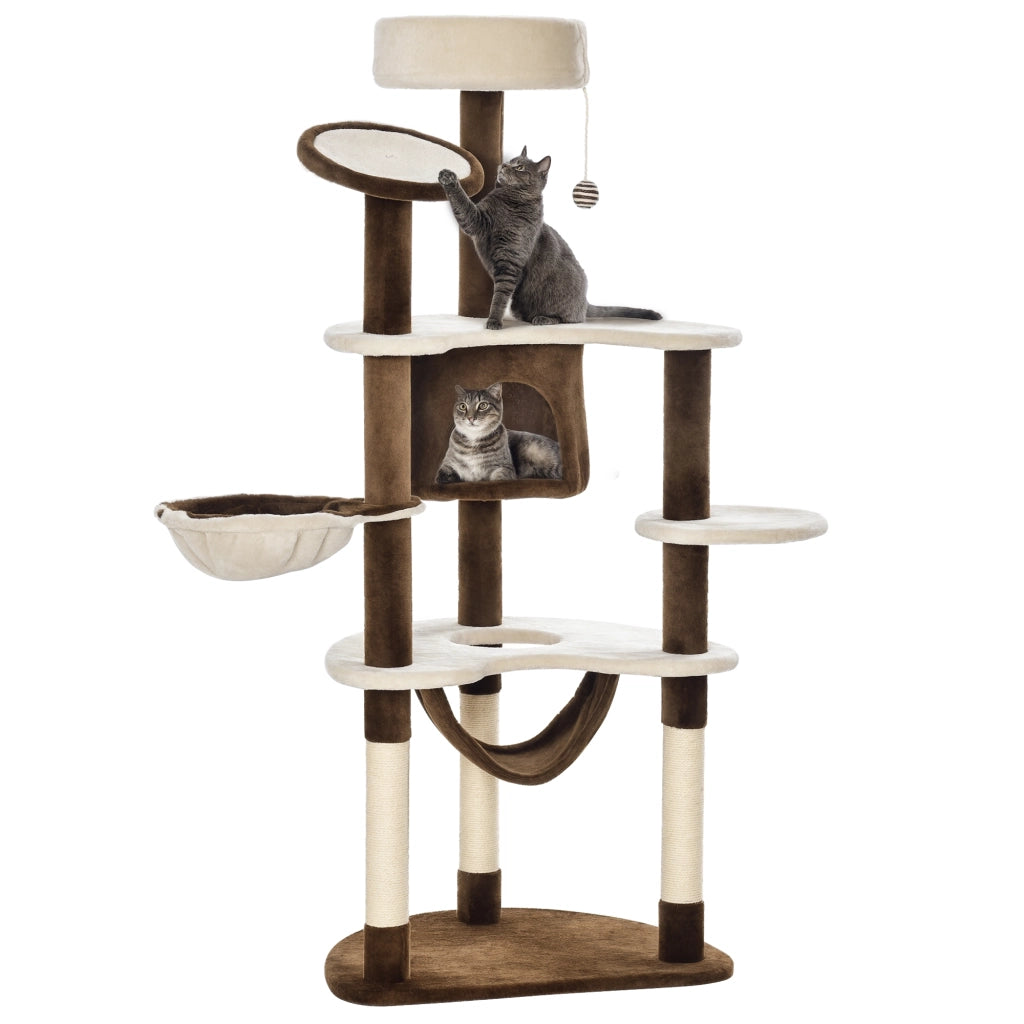Tiragraffi per Gatti ¨C Xylo ¨C 65x50x153 cm con piattaforme, amaca, grotta e giocattoli