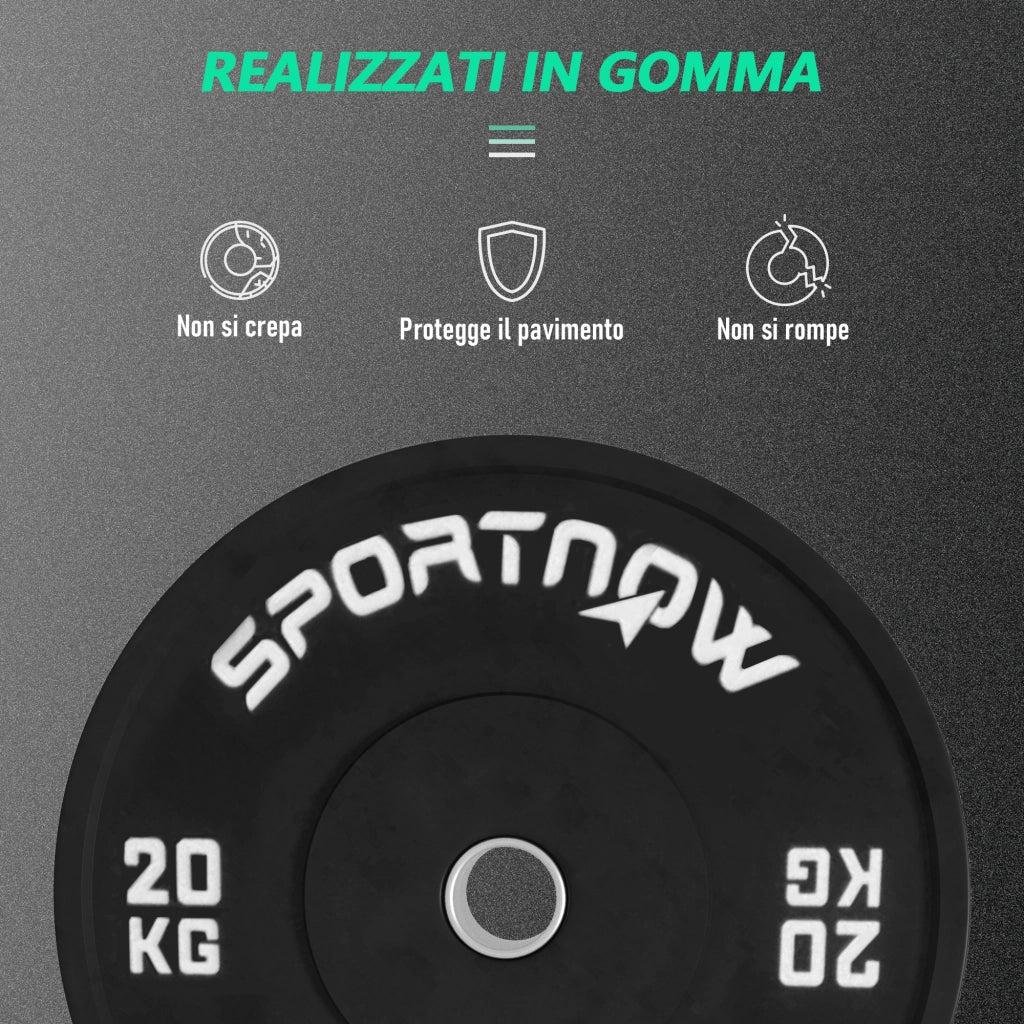 Set Dischi 20kg ¨C Minimal ¨C Nero 2 pezzi ?5cm
