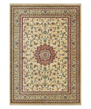 Tappeto KAZAKH 2154 beige e rosso cm.140x200 stile orientale persiano alta qualità con effetto lucente