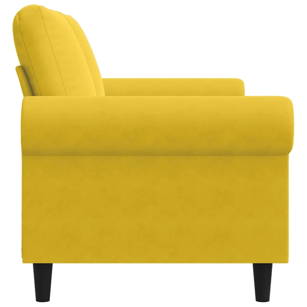 Divano a 2 Posti giallo 140 cm in Velluto 359535