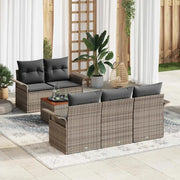 Set Divano da Giardino 6 pcs Grigio polyrattan 3355934