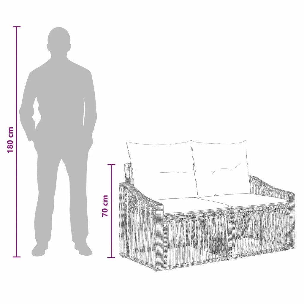 Set Divano da Giardino 9 pz Grigio polyrattan 3436133