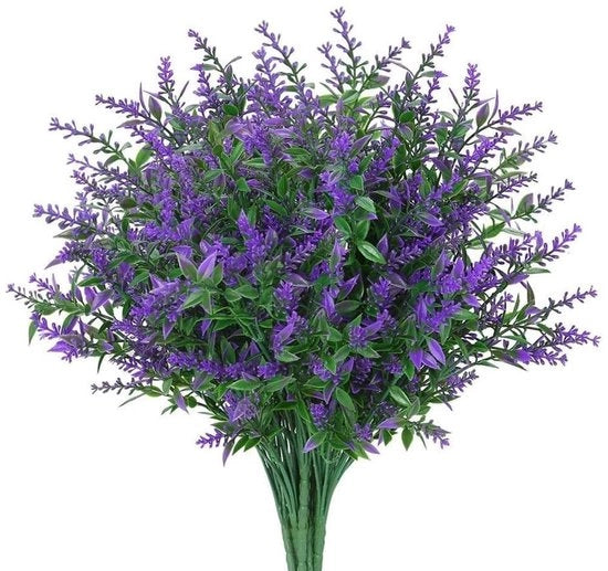 Set di 5 fiori artificiali di lavanda - UV-resistente - Resistente al tempo - Per uso interno/esterno - Altezza 36 cm