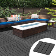 PIASTRELLE DA TERRAZZO Set da 9 pezzi 30x30 cm Plastica Nera