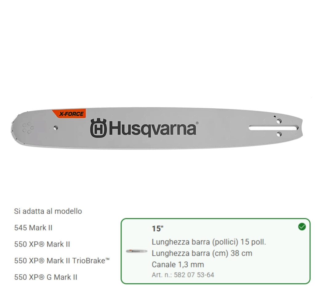582075364 Barra 15 .325" 1,3mm X-Force"