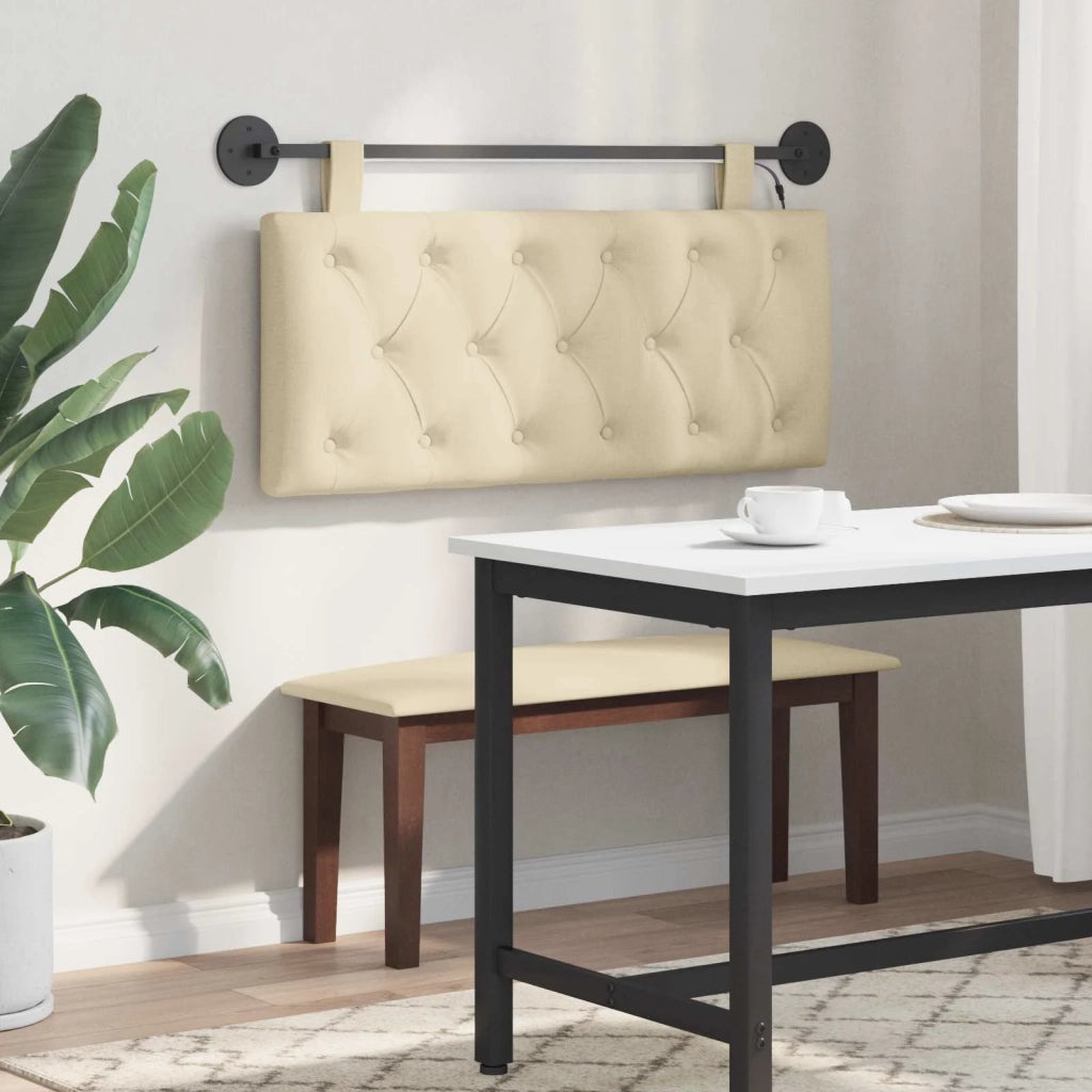 Testiera | Testata sospesa Con luce LED Crema Tessuto