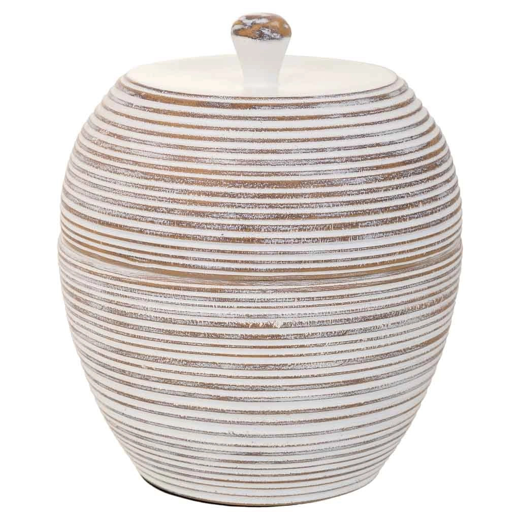 Scatola decorativa in poliresina bianca 19,5x19,5x23h cm