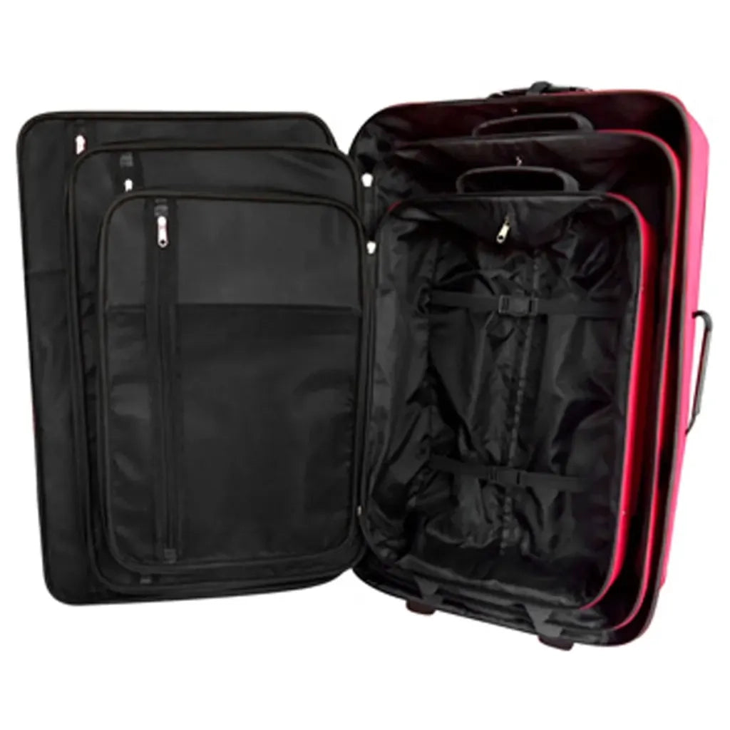 Set da Viaggio Trolley e Borse 5 pz Rosso 90155