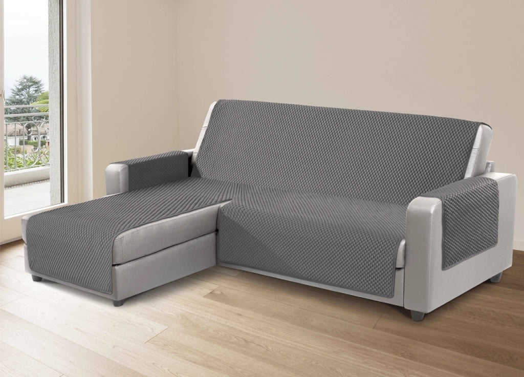 Copridivano Per Divani Con Penisola Lato Destro Modello Sphere Antracite - 190 cm - Antracite
