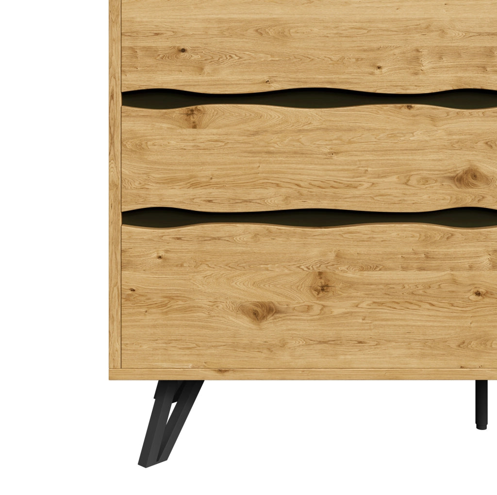 Credenza sideboard con 6 cassetti 120x40x75;5 cm; effetto legno; pannello truciolare