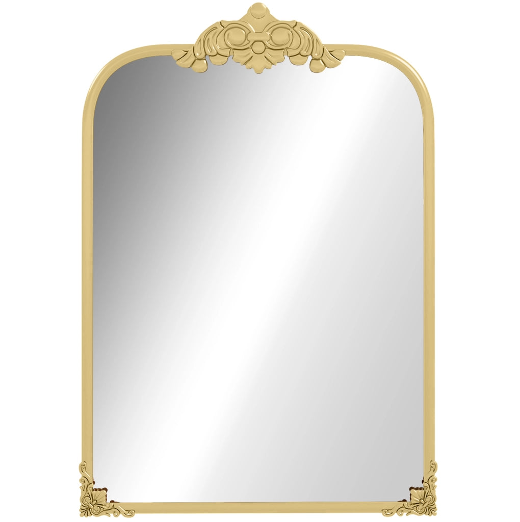 Specchio da Parete Barocco 60x87 cm con Cornice in Metallo Dorato per Bagno, Soggiorno e Camera da Letto