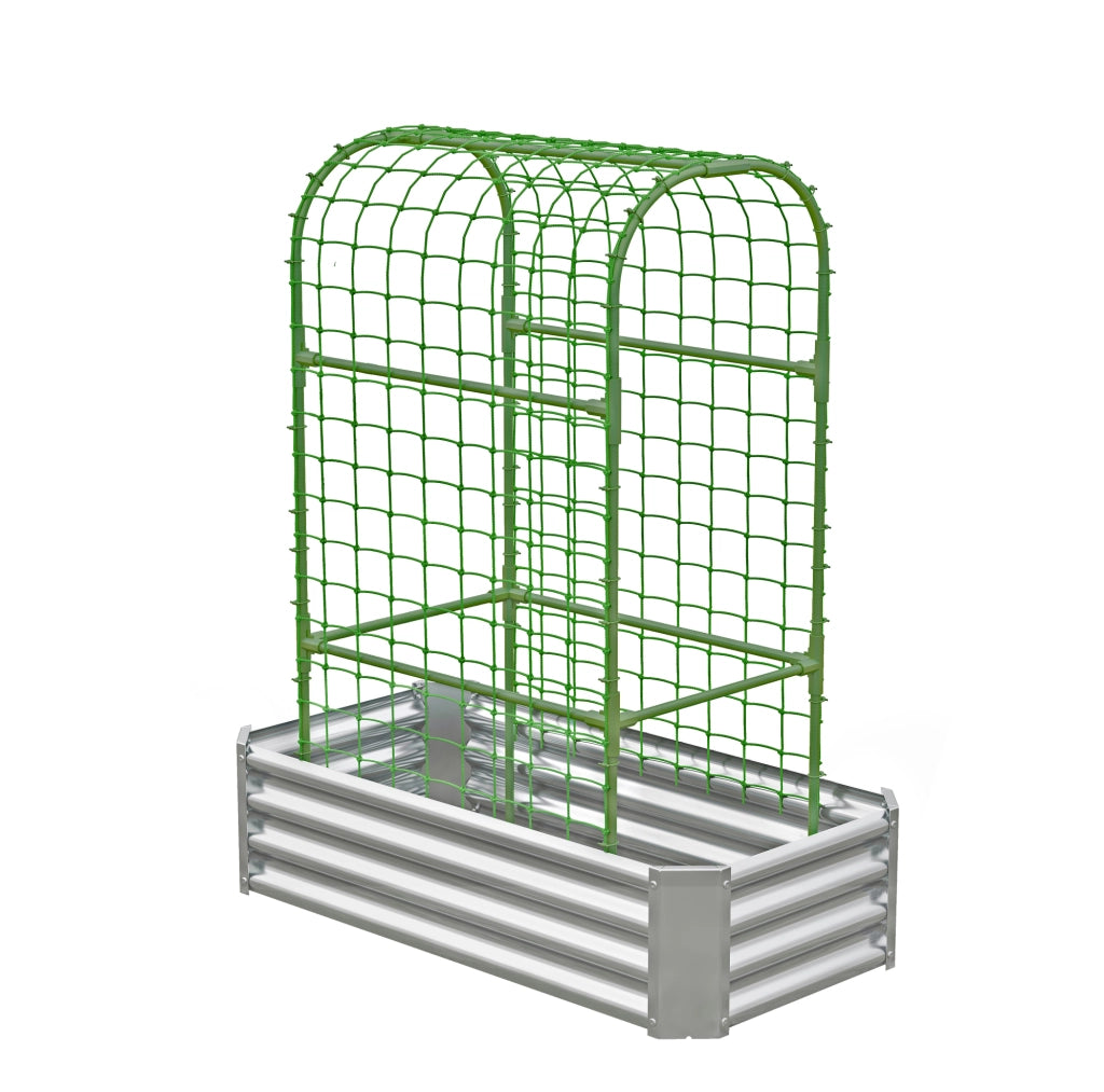 Orto rialzato in acciaio zincato 120x60x150 cm per terrazzi e balconi