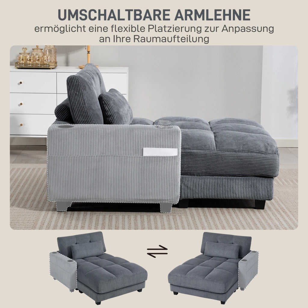 Divano letto con cuscino ¨C zephmum ¨C grigio