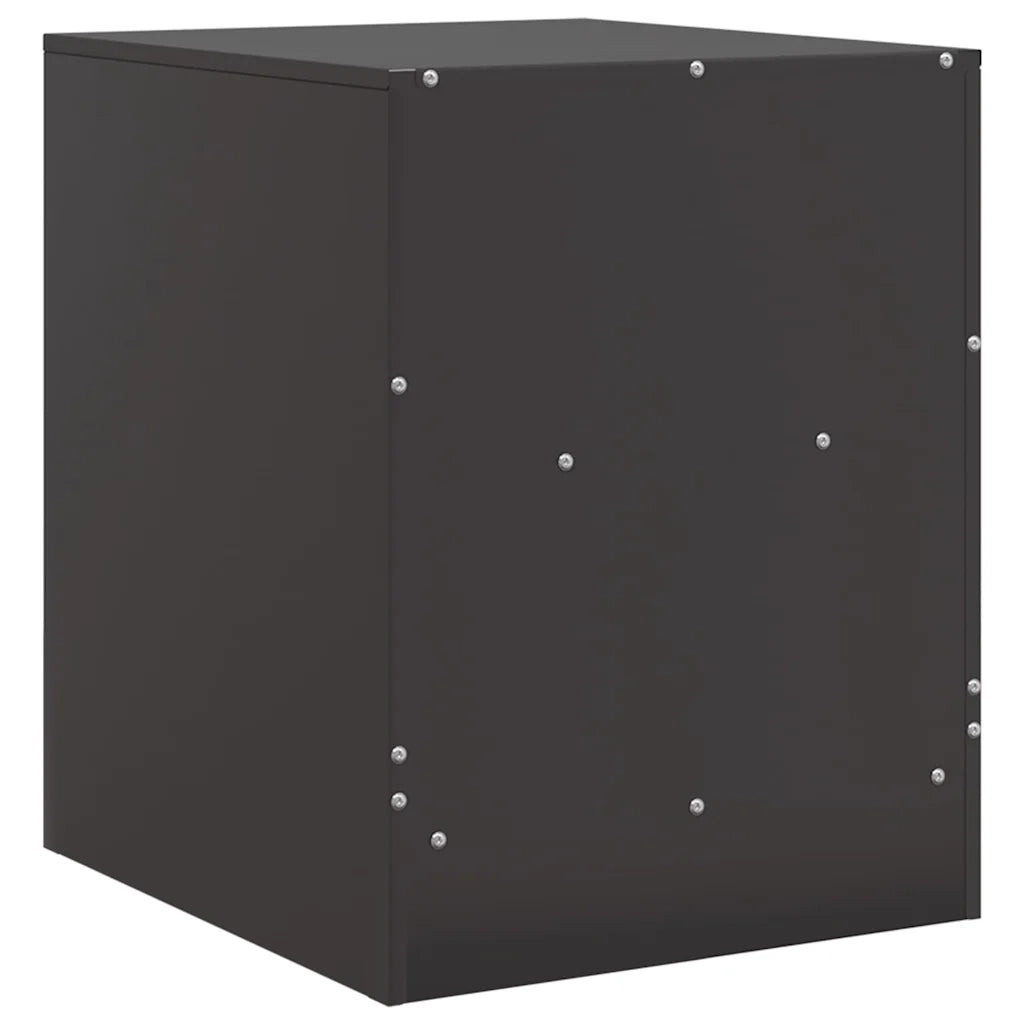 Comodino | Armadio da Notte | Mobiletto da notte Nero 34,5x39x44 cm in Acciaio