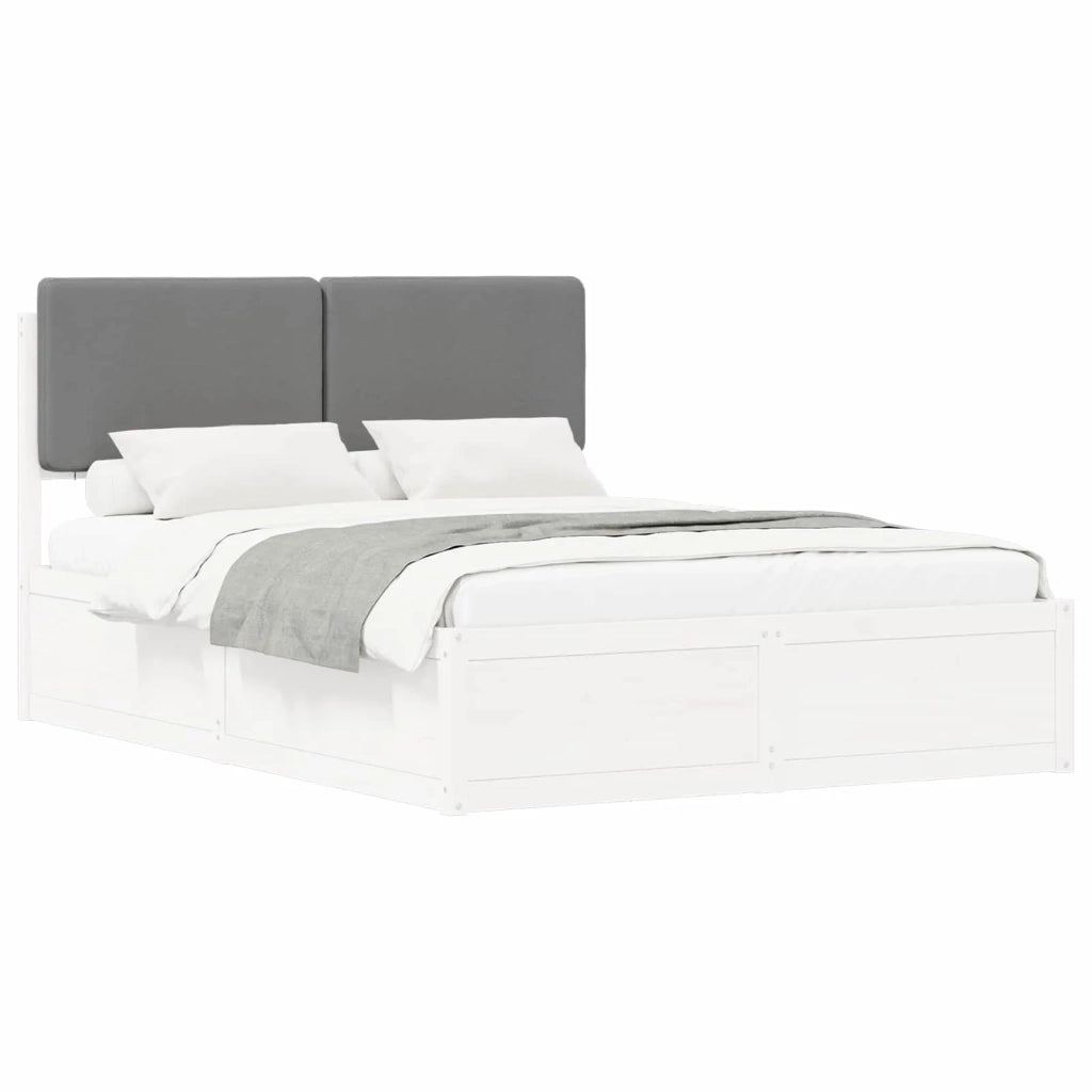 Letto con Testiera Rivestita Grigio chiaro 160 x 200 cm