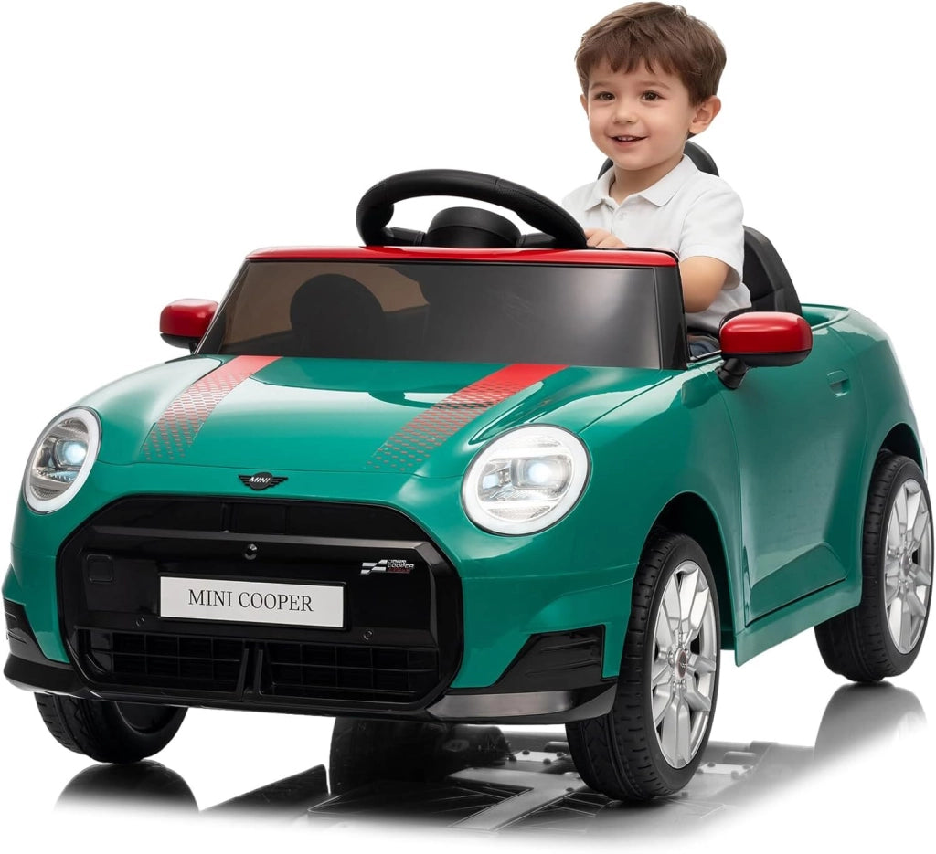 Auto Elettrica Compatta per Bambini 12V con Telecomando; Luci LED; Musica e Clacson; da 3 Anni - Verde