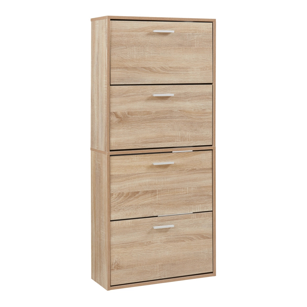 Scarpiera Sykkylven con 4 Contenitori Ribaltabili - Effetto Rovere Sonoma [en.casa]