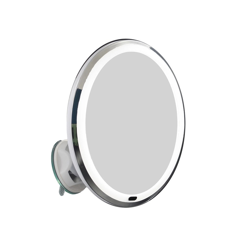 Specchio ingranditore 10x a Led, orientabile a 360° con ventosa