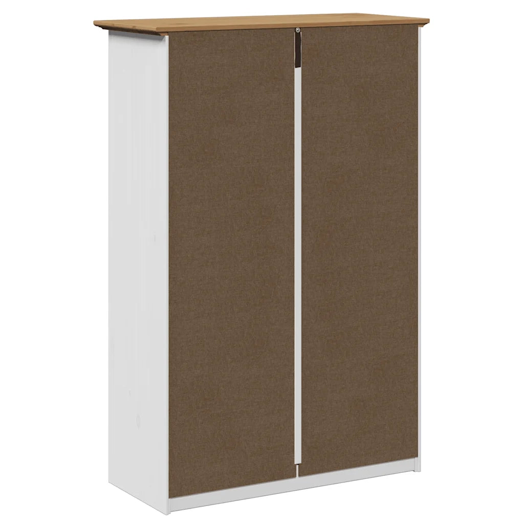 Scarpiera | Mobile per scarpe BODO Bianca e Marrone 80x35x118 cm