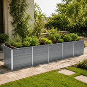 Garden Raised Bed Galvanized Steel 400x80x77 Cm Gray