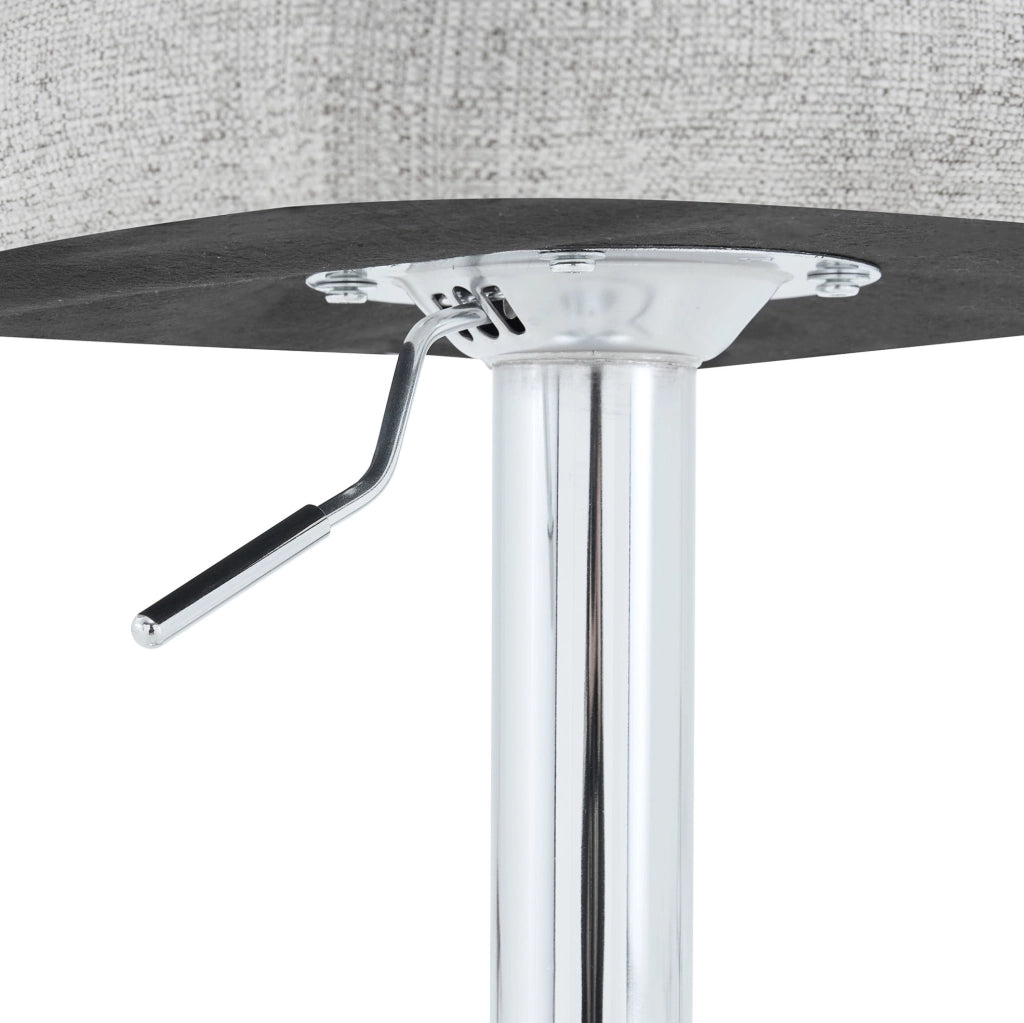 Set 2 sgabelli da bar regolabili girevoli in tessuto grigio chiaro HOMVRA