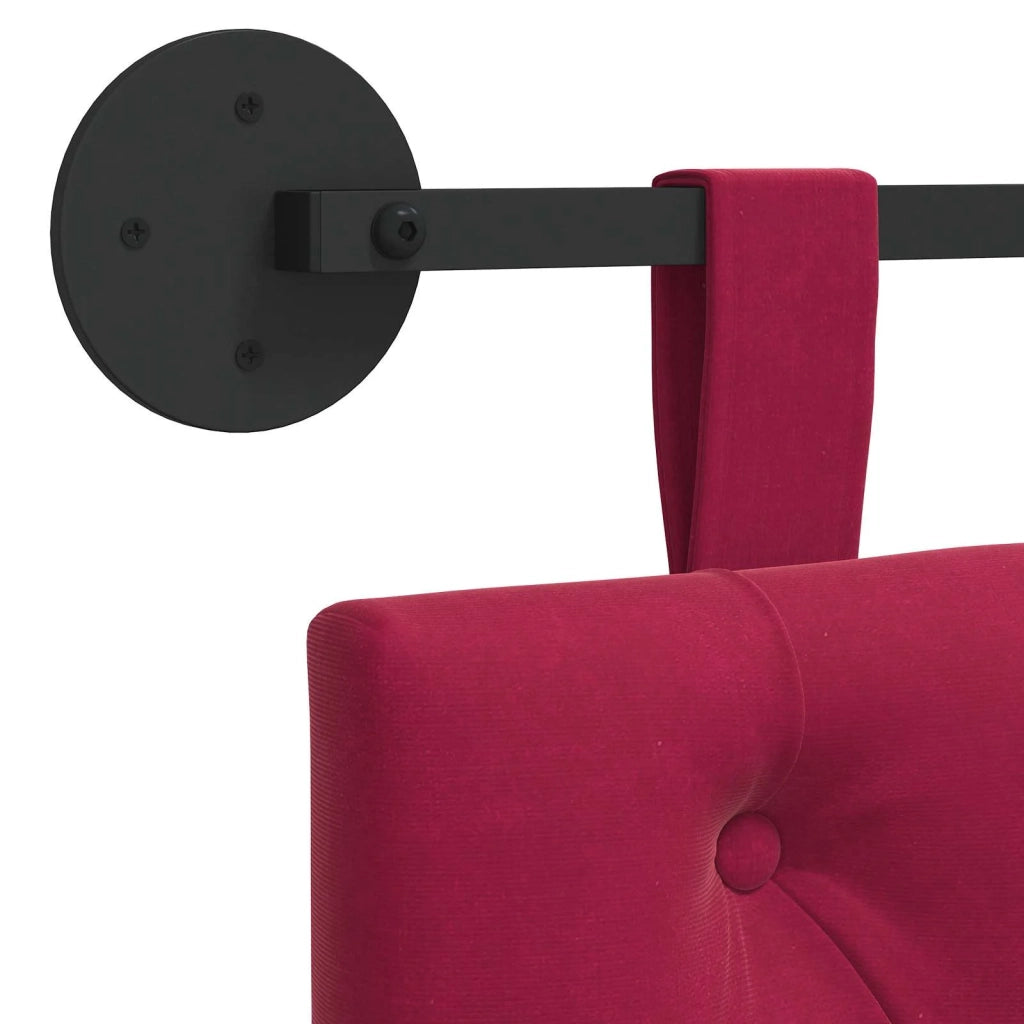 Testiera | Testata sospesa Con luce LED Rosso Vino Velluto