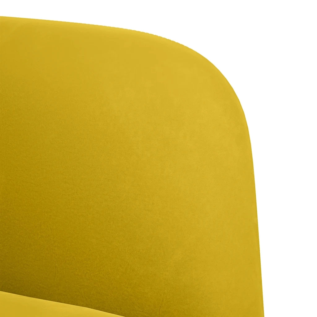 Divano Poltrona | Sedia con Braccioli Giallo 54 cm in Velluto