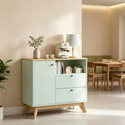 Buffet con 1 anta, 2 cassetti, scomparto aperto e ripiano regolabile
