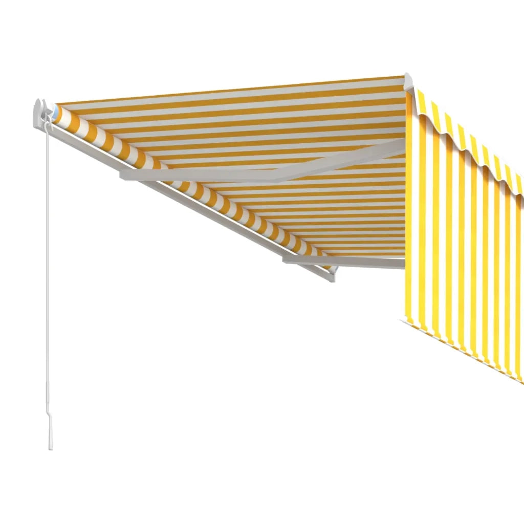 Tenda Sole Retrattile Manuale Parasole LED-Tenda parasole per balcone 3x2,5m Gialla Bianca 160304